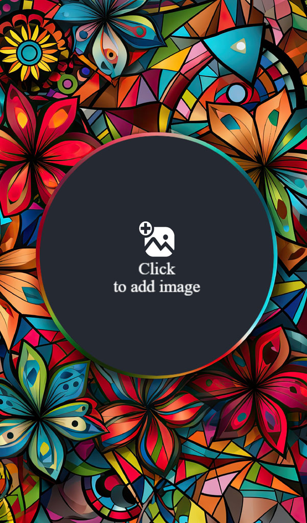 Family photo with stained glass background