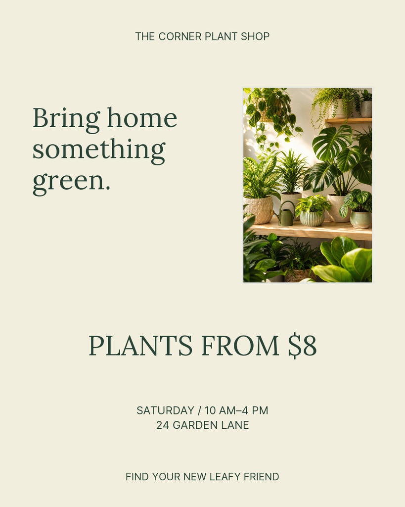 Preview for The Corner Plant Shop Portrait Post Template