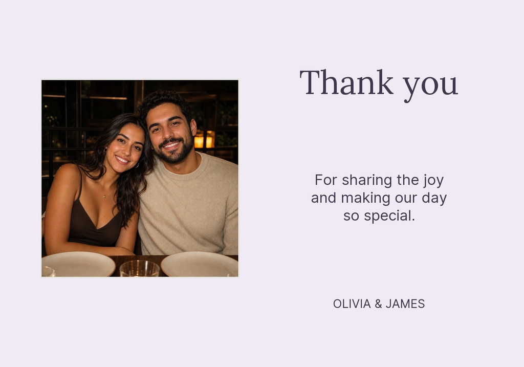 Preview for Wisteria House Wedding Thank-you Card Template