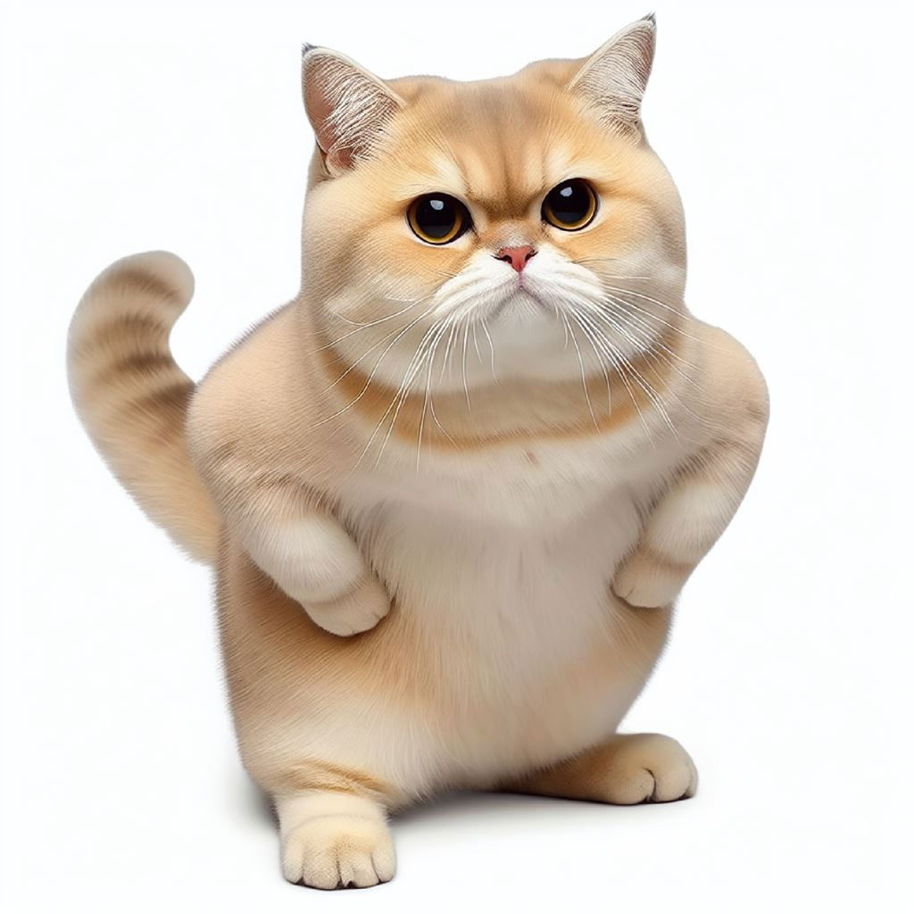 A cat with blue eyes and a mix of white, brown, and orange fur