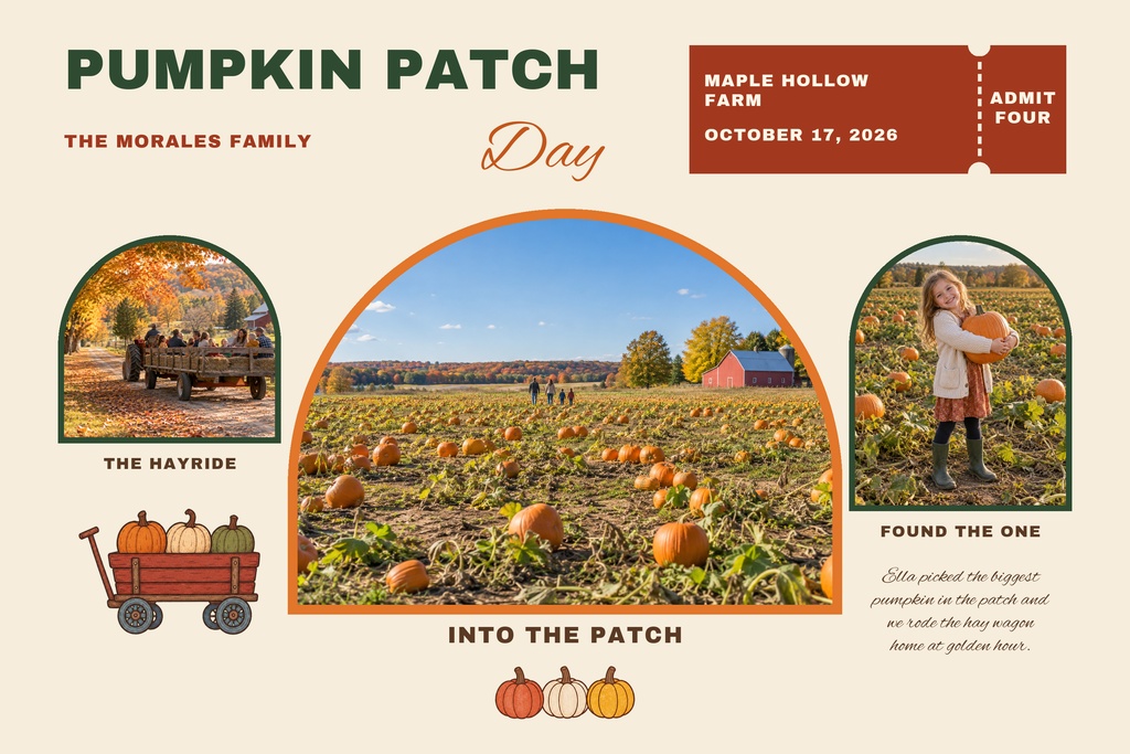 Preview for Pumpkin Patch Day Landscape Collage Template