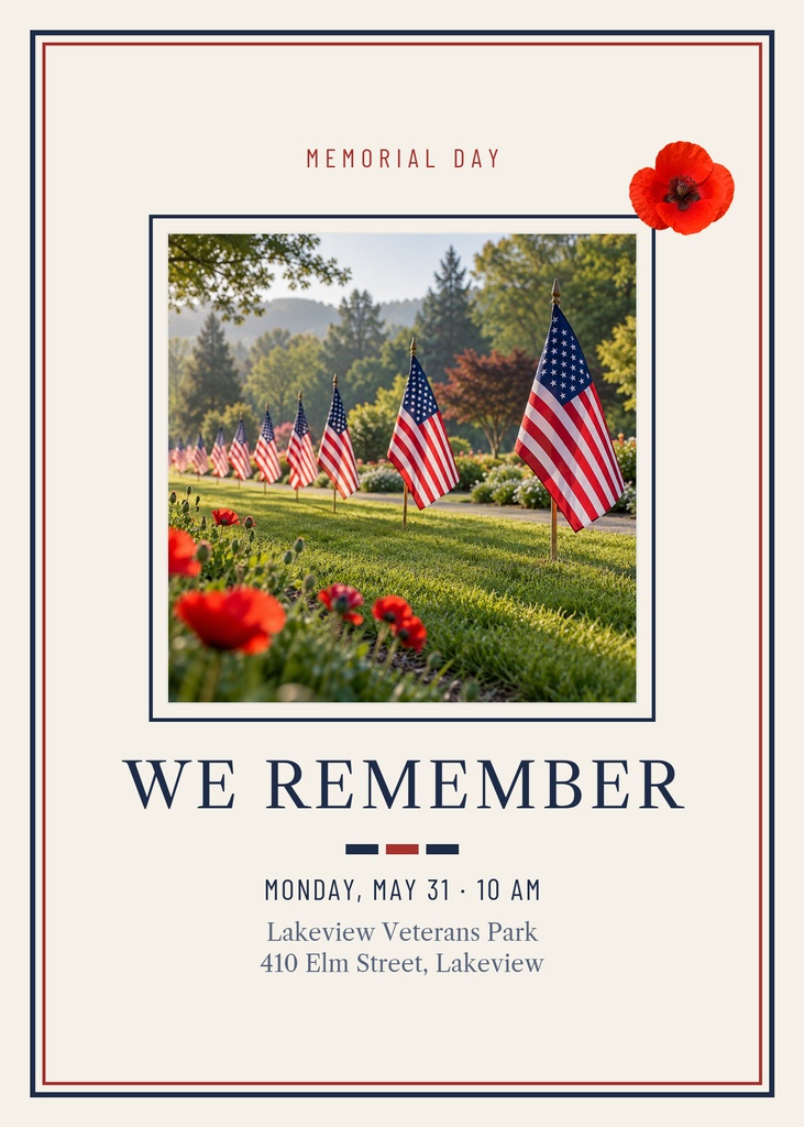Preview for We Remember This Memorial Day Remembrance Card Template