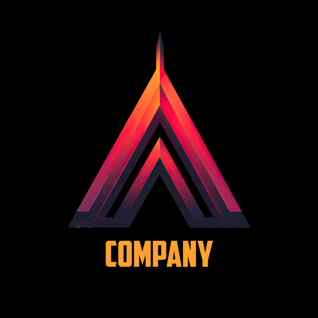 Company logo with stylized letter A