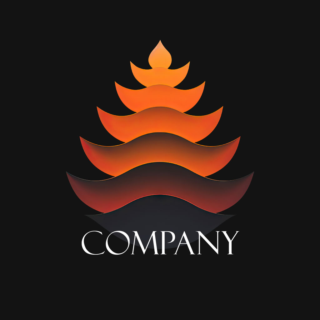 Orange lotus logo with gradient effect