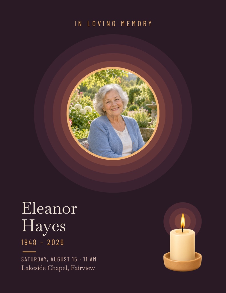 Preview for Remembering Her Light Letter Flyer Template