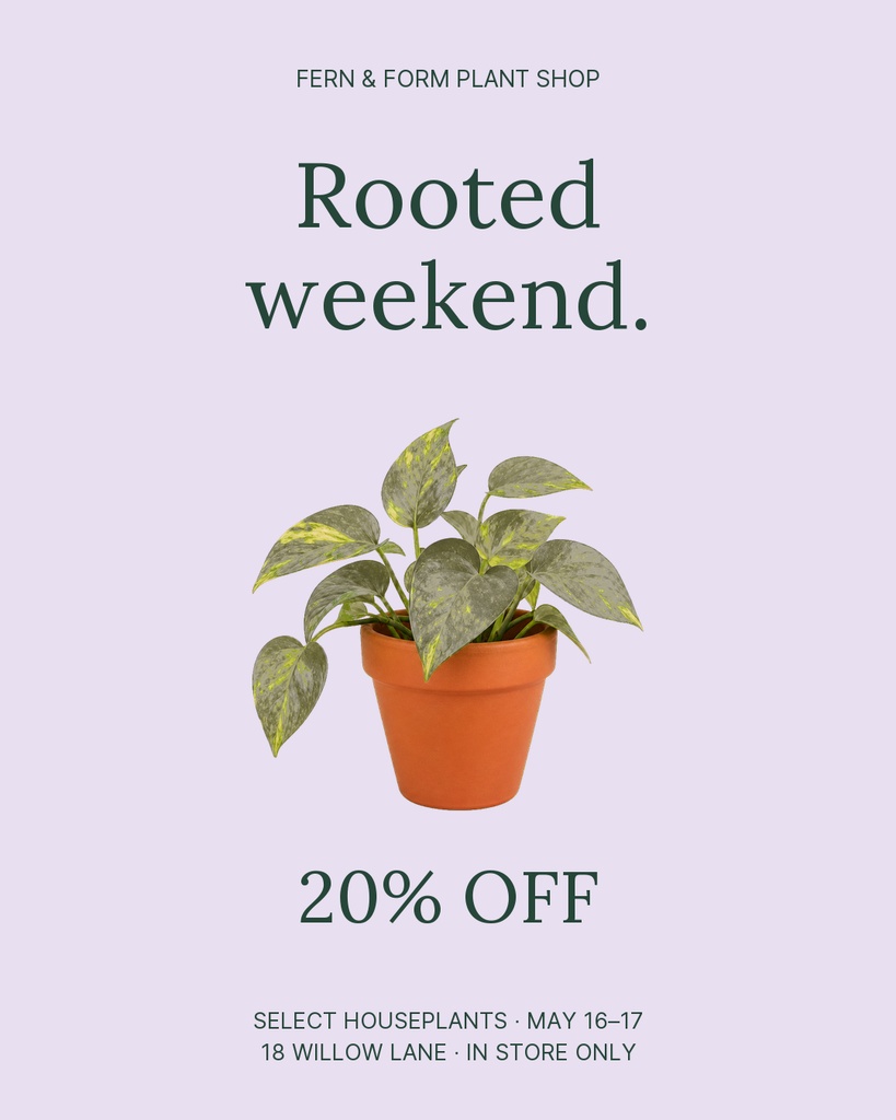 Preview for Rooted Weekend Portrait Post Template