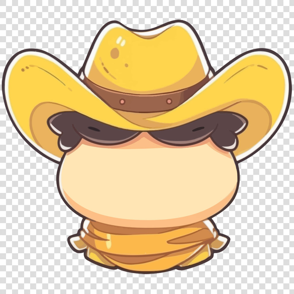 Cartoon character in cowboy attire
