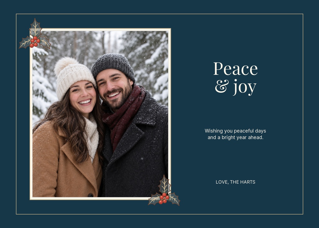 Preview for Evergreen Wishes 7 × 5 Photo Card Template
