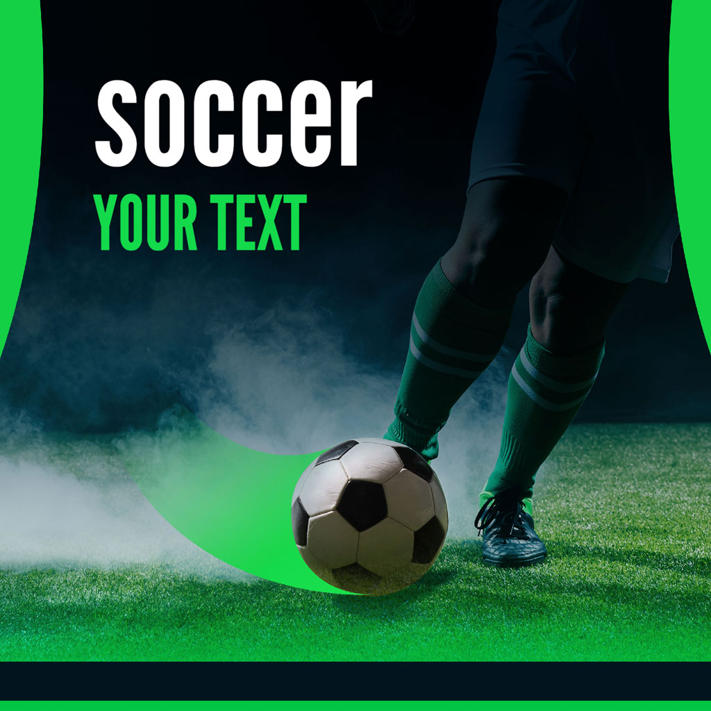 Soccer player controlling a ball on a green field