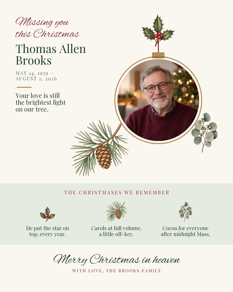 Preview for Missing You This Christmas Memory Page Template