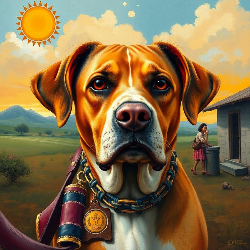 Digital painting of a woman with a colorful headwrap and floral blouse.