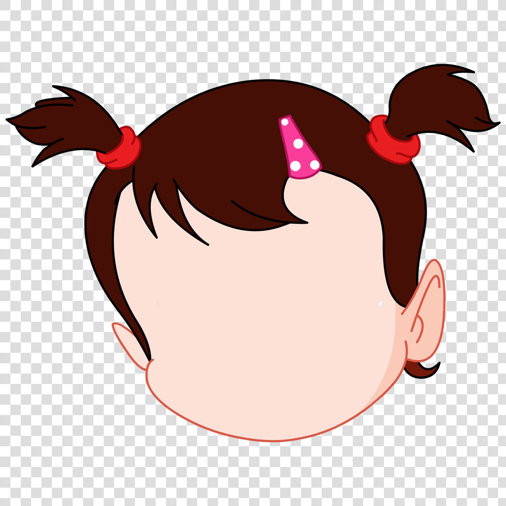 Cartoon girl with pigtails and party hat