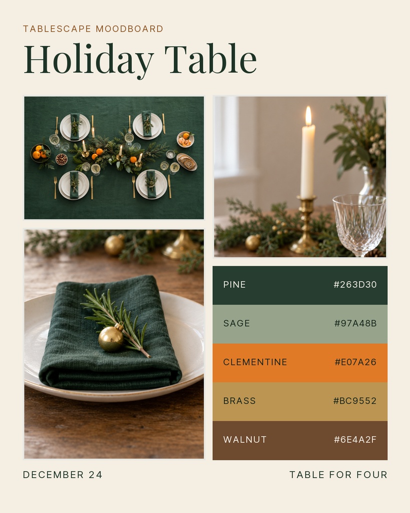 Preview for Holiday Table Moodboard Portrait Collage Template