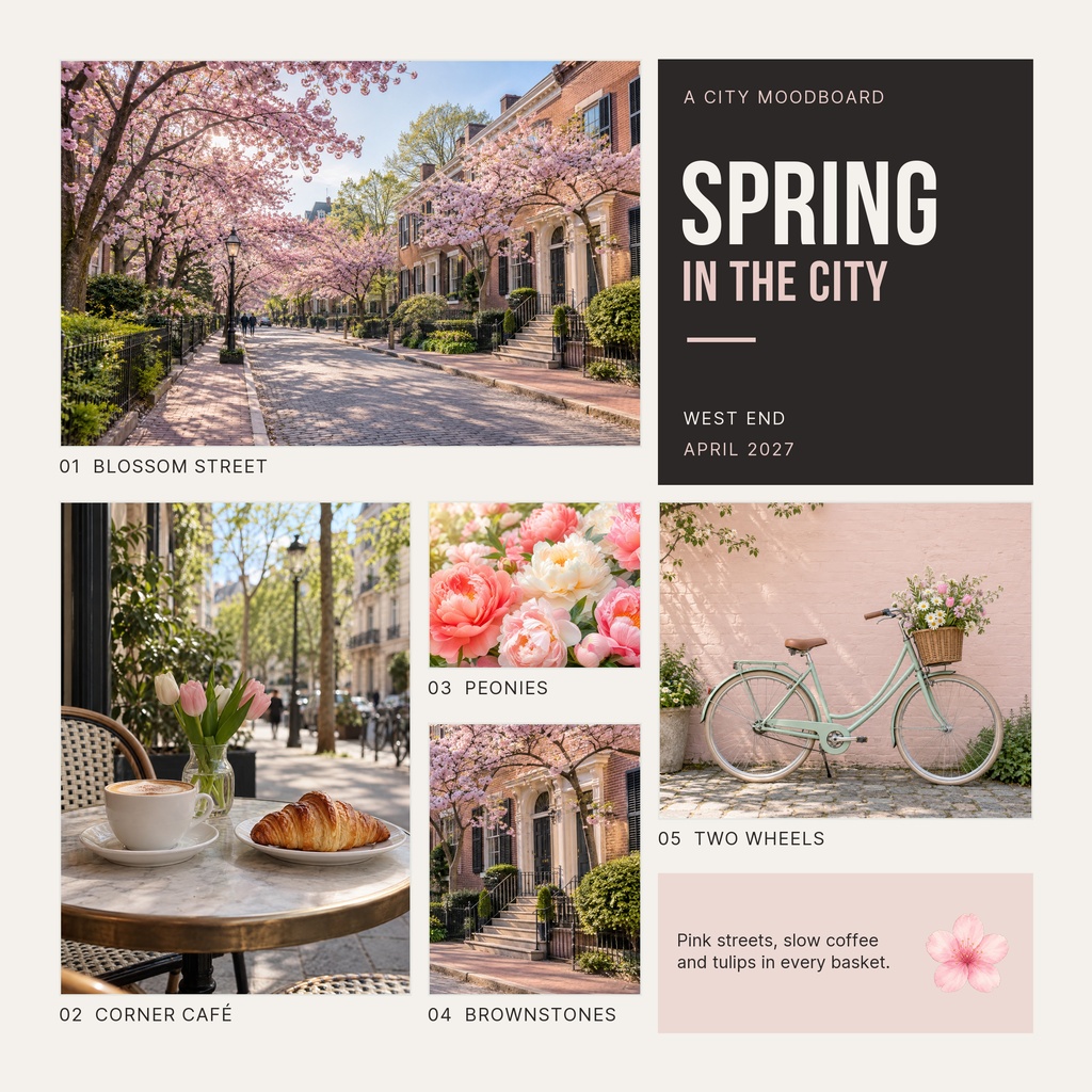 Preview for Spring In The City Square Collage Template