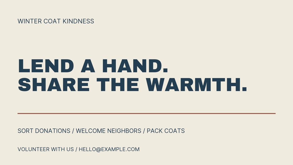 Preview for Winter Coat Kindness Landscape Graphic Template