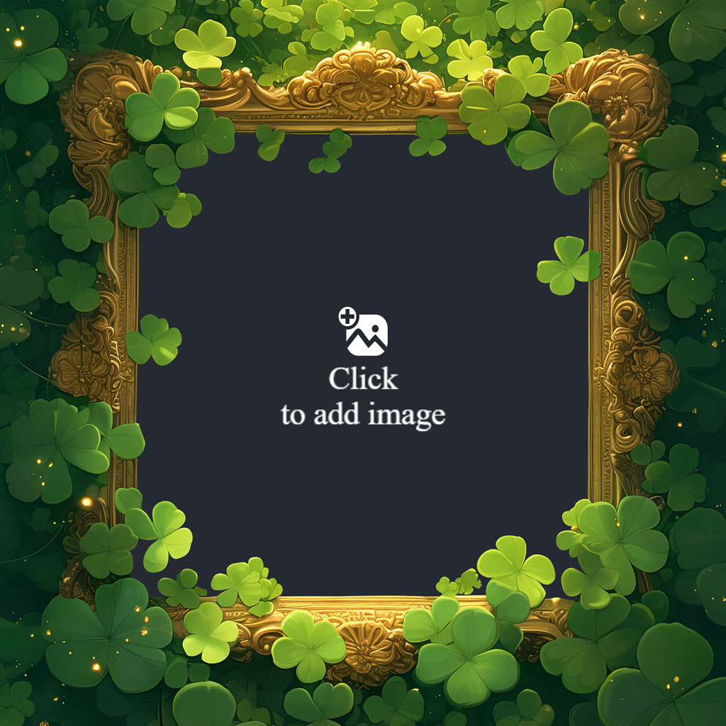 Golden frame with shamrocks
