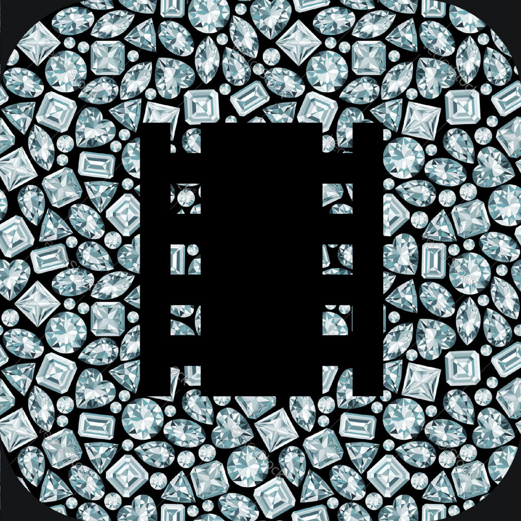 A black square with a pattern of diamonds around it