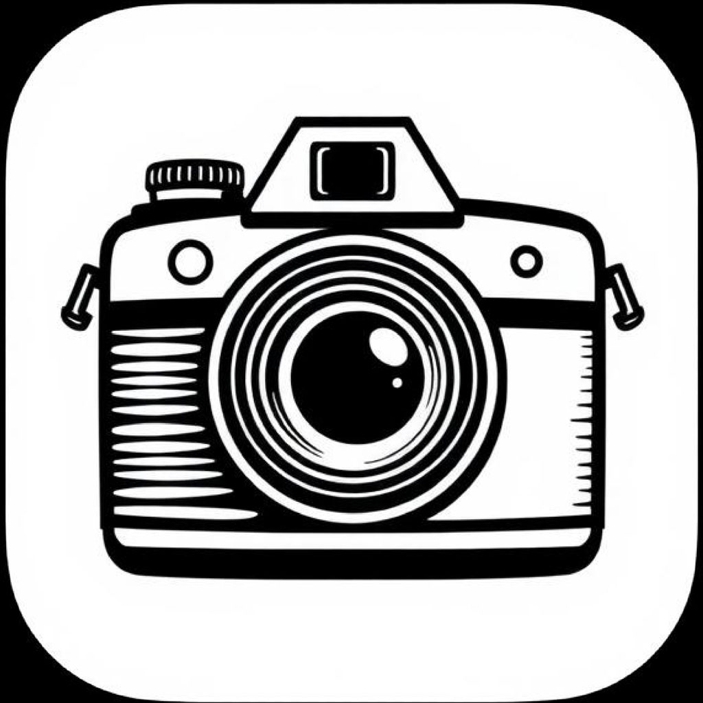 Black and white camera icon