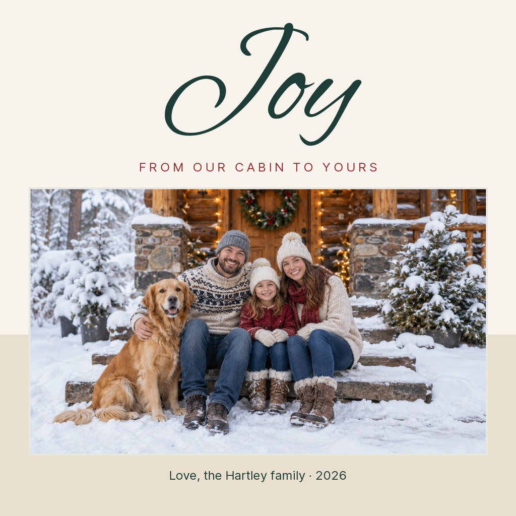 Preview for Joy From Our Cabin Square Post Template