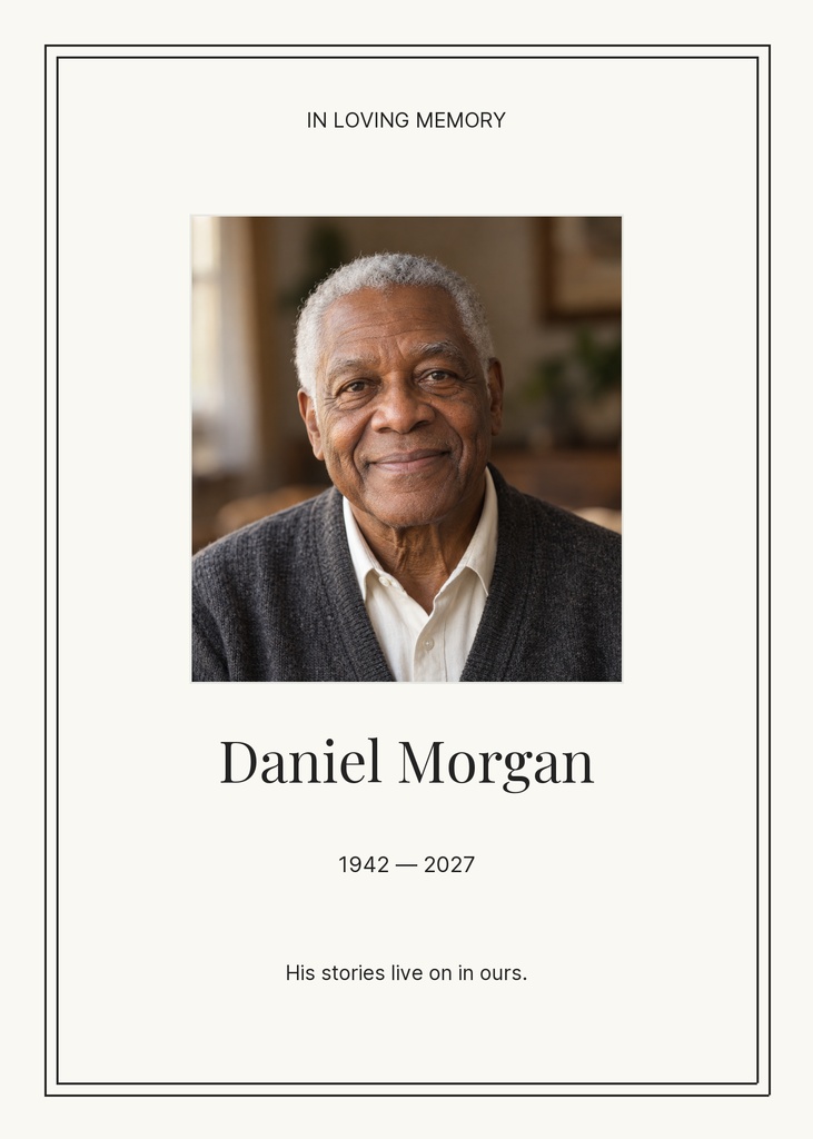 Preview for A Lasting Legacy Remembrance Card Template