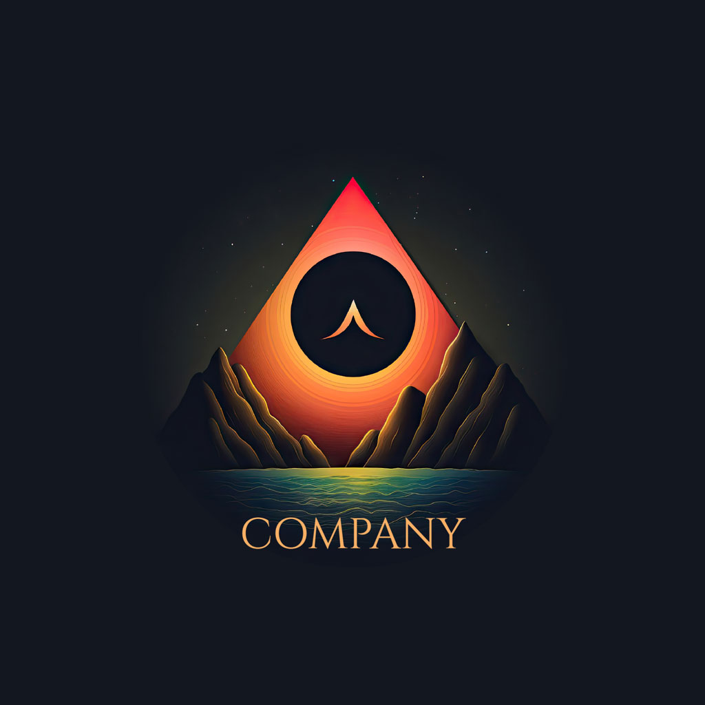 Company logo with mountain and symbol
