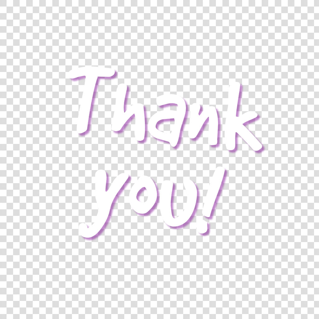 Thank you message on a black background