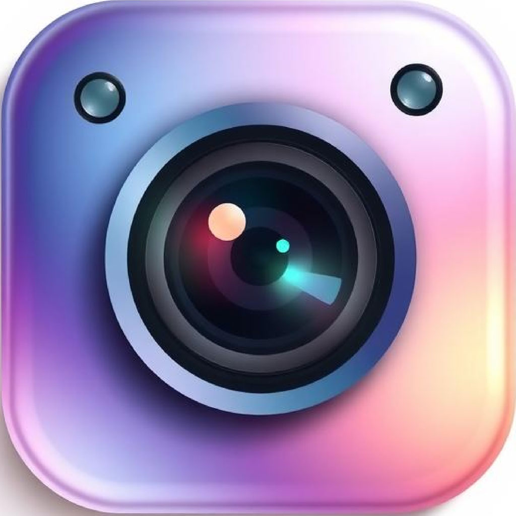 Camera lens icon with gradient background