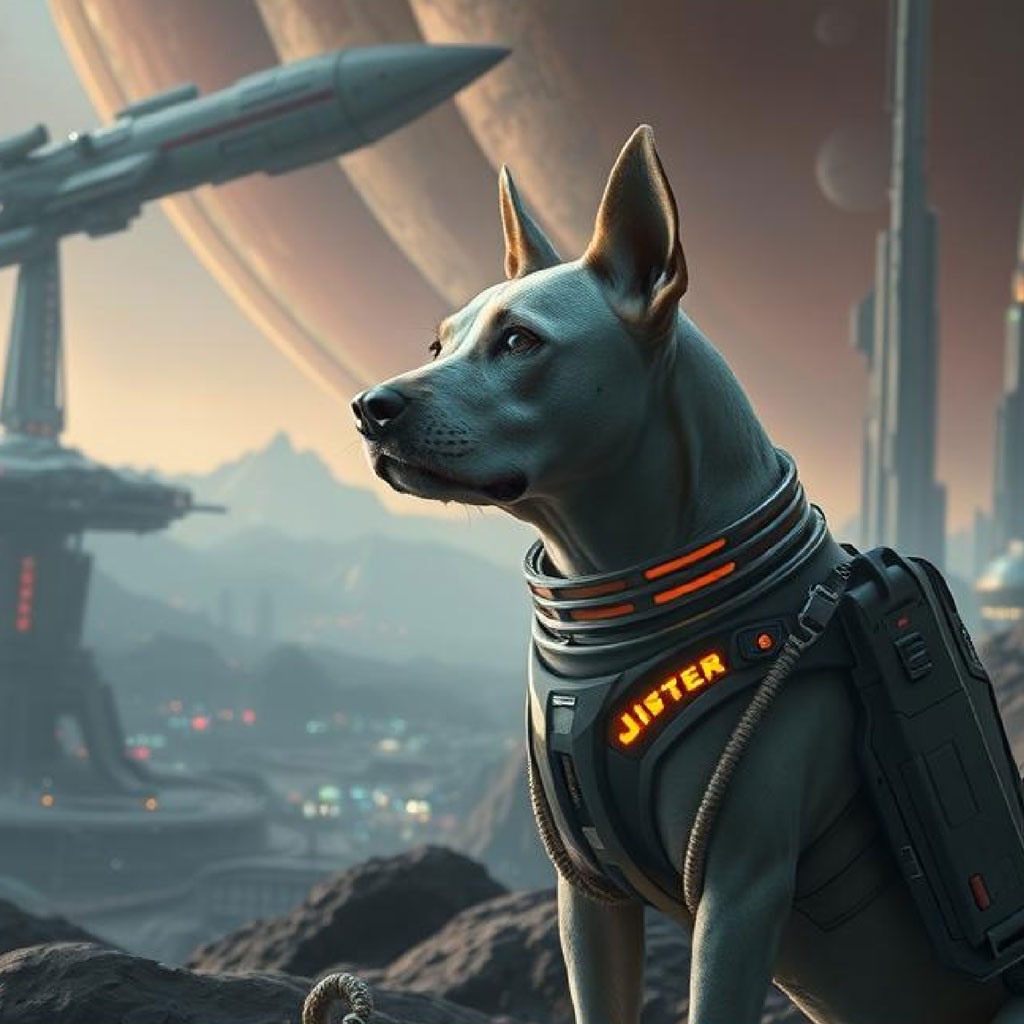 A person in a spacesuit on a futuristic space station with advanced technology and spacecraft