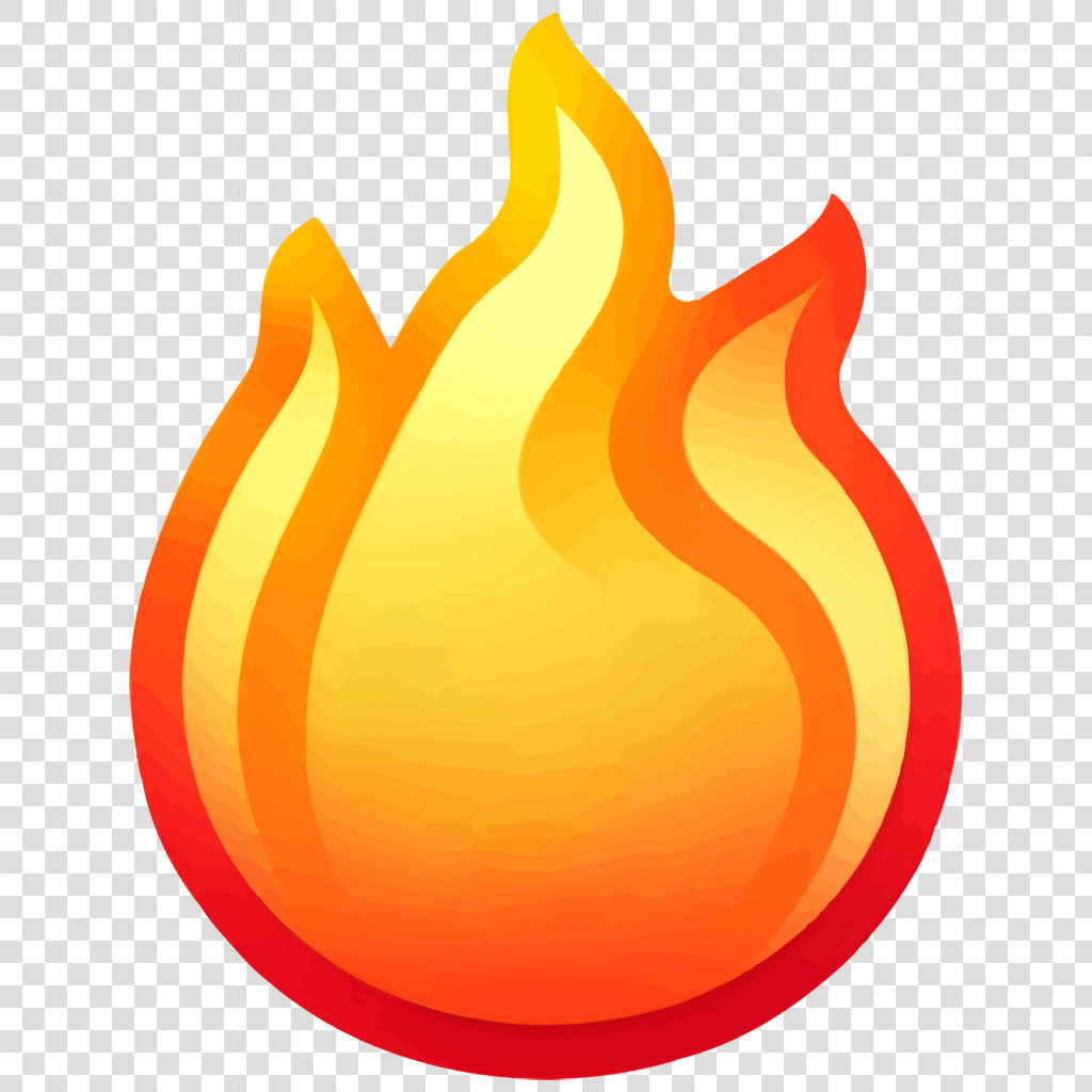 A stylized flame icon with a gradient of red, orange, and yellow colors.