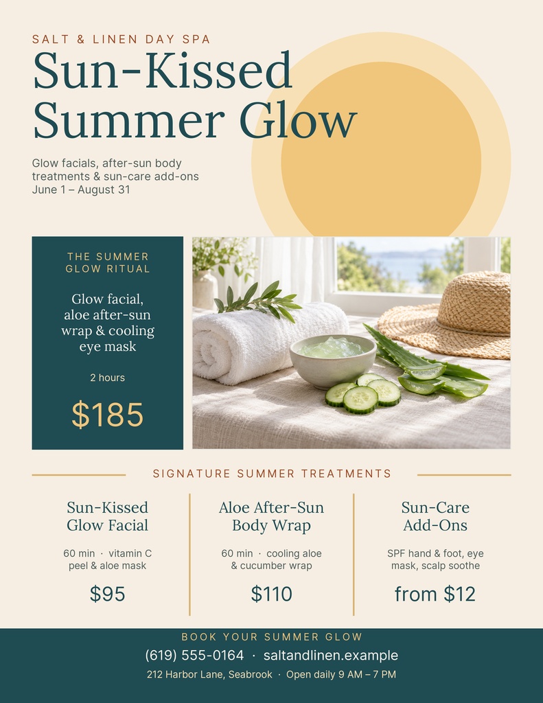 Preview for Sun-kissed Summer Glow Letter Flyer Template