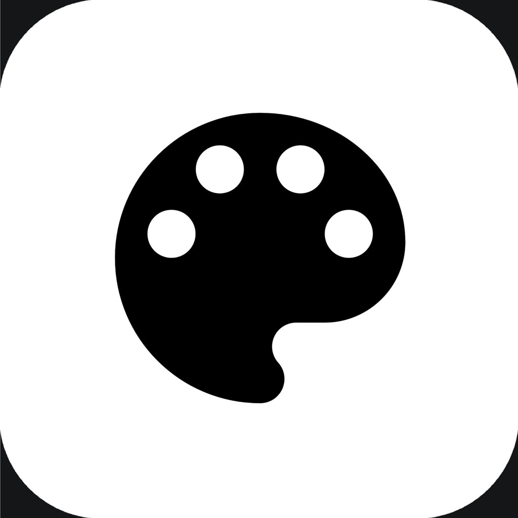 Black artist palette icon on a white background