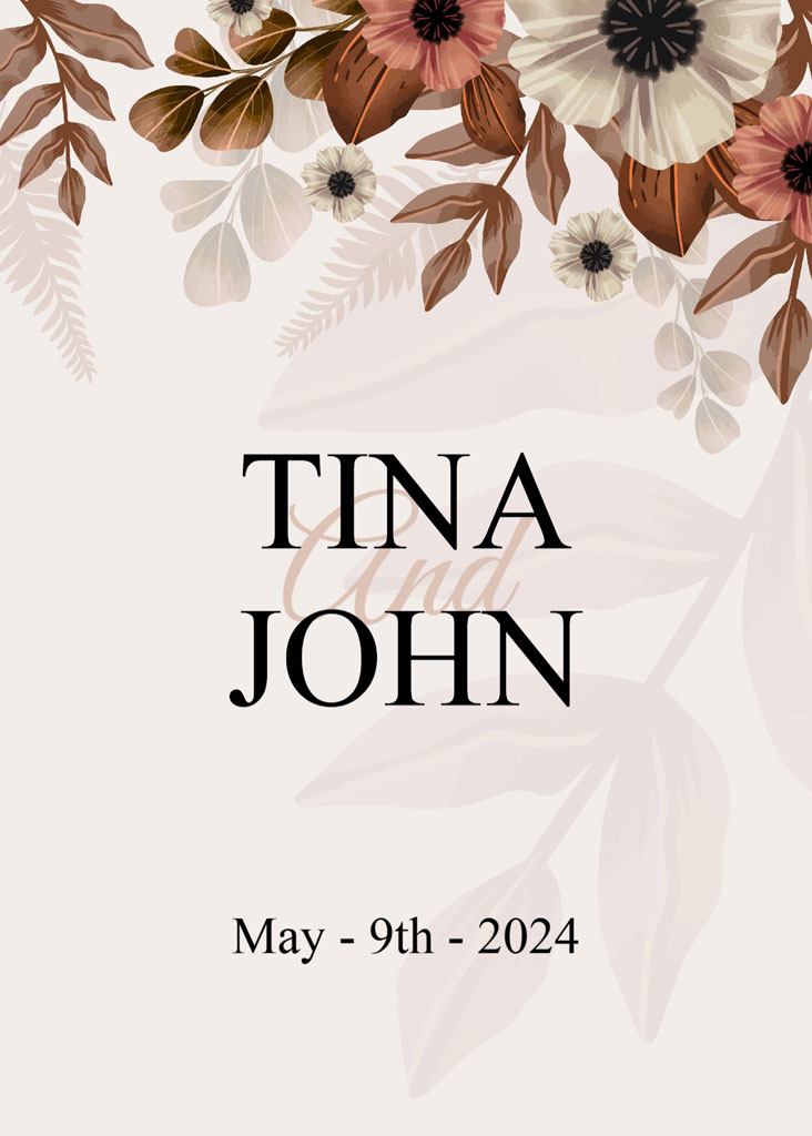 Tina John memorial page with floral design