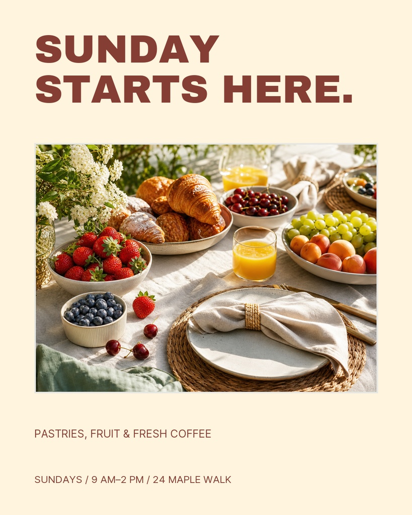 Preview for The Sunday Brunch Club Portrait Post Template