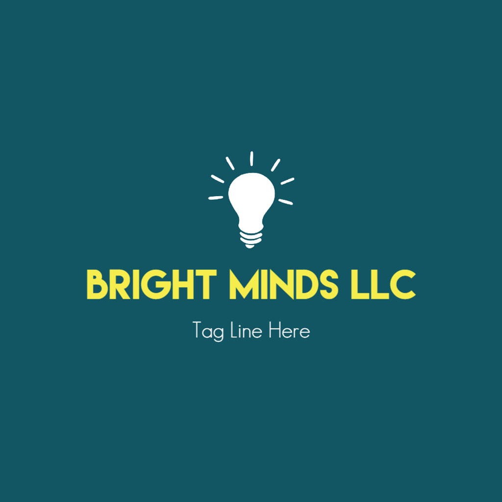 Bright Minds LLC logo with a lightbulb icon