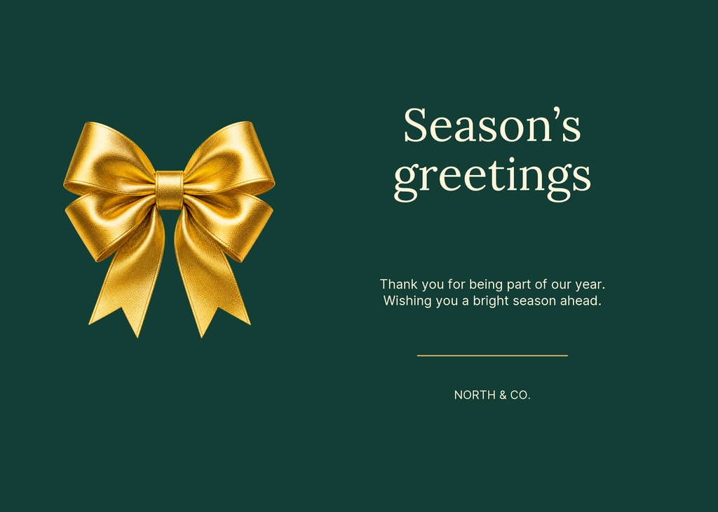 Preview for Golden Gratitude 7 × 5 Greeting Card Template