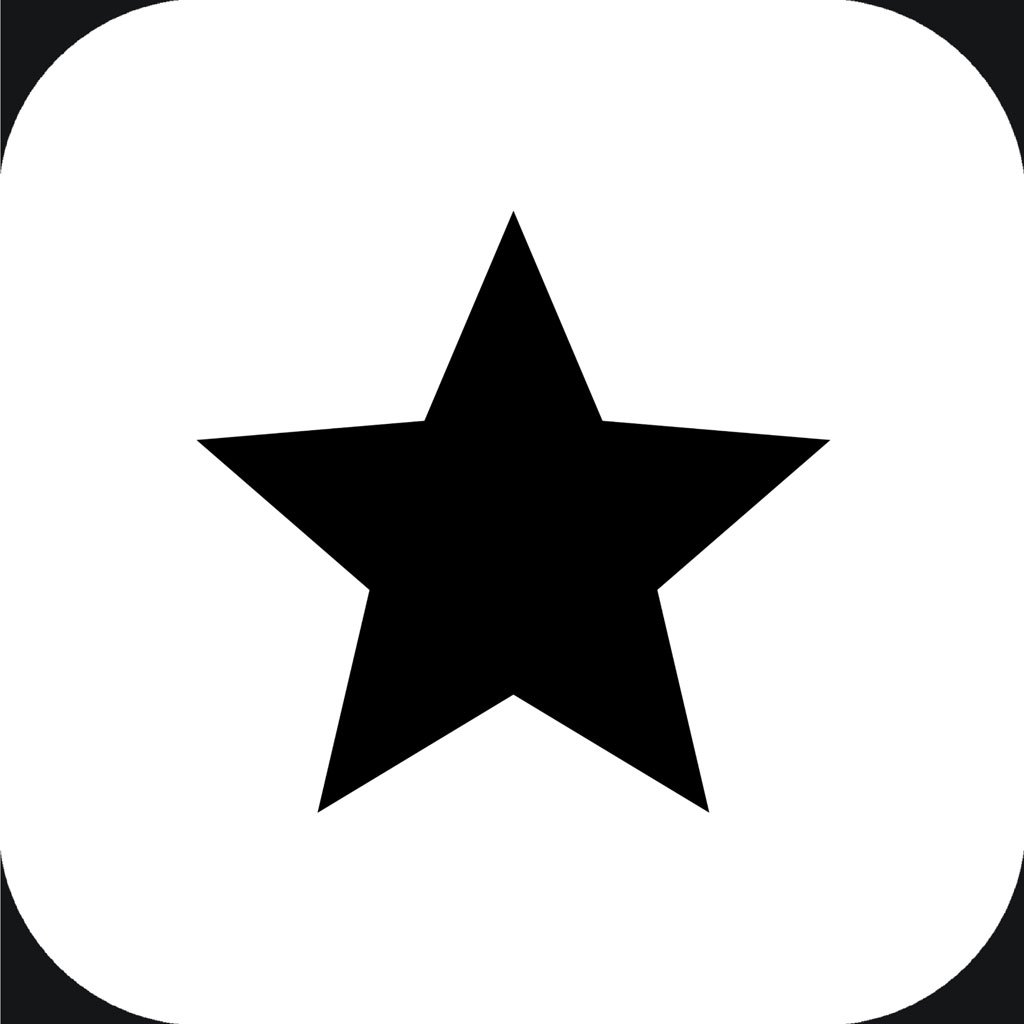 Black star icon on white background