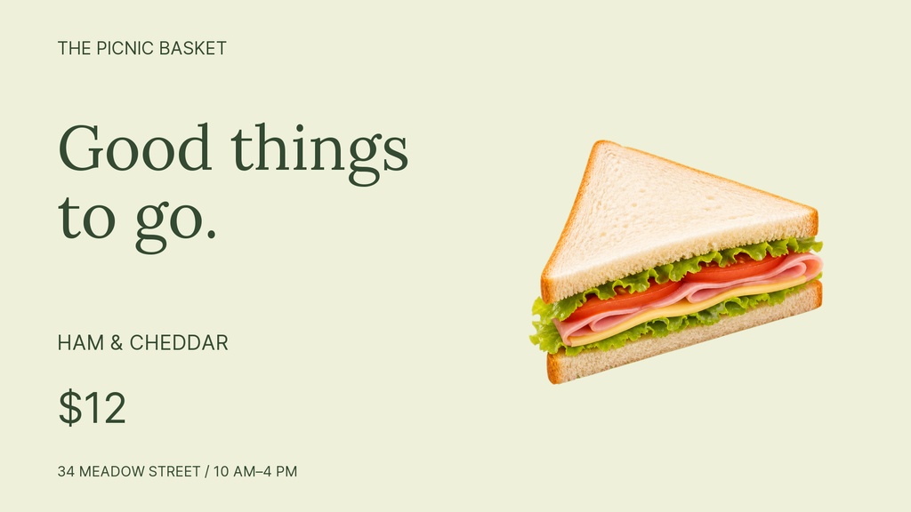 Preview for The Picnic Basket Digital Menu Board Template