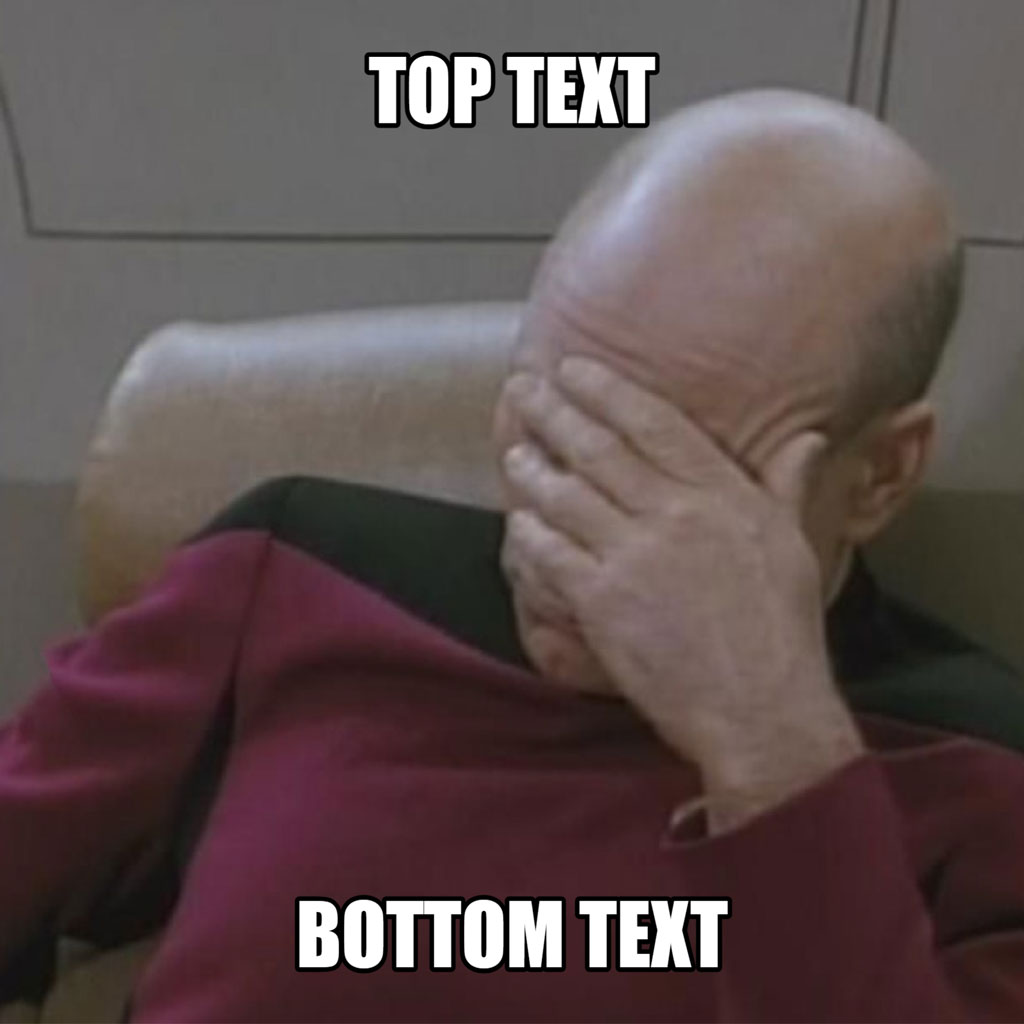 Captain Jean-Luc Picard facepalming on a couch