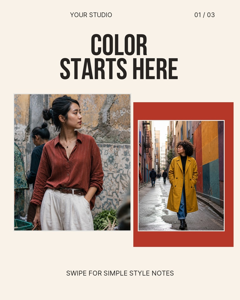 Preview for The Color Edit Carousel Opening Page Template