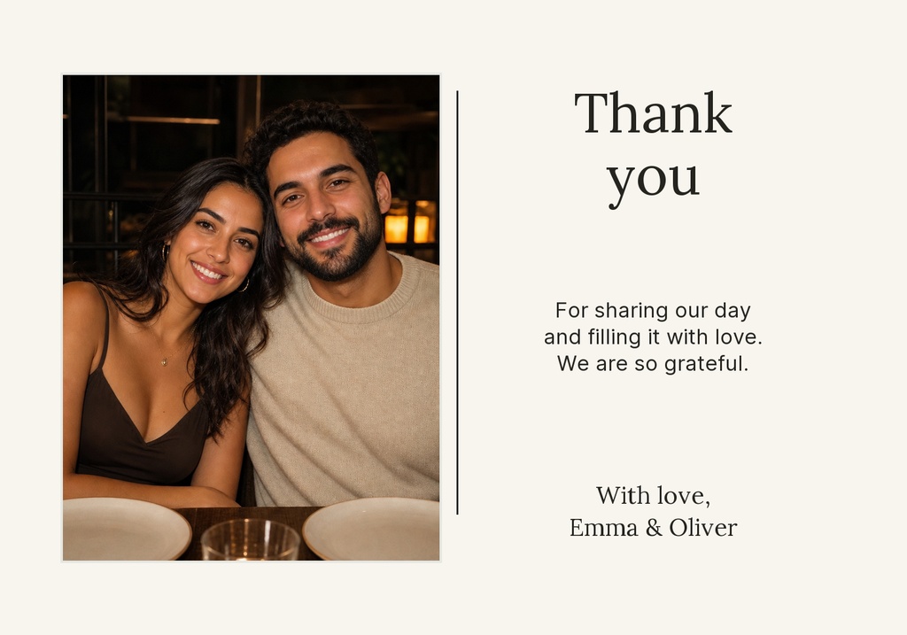Preview for Ivory Vows Thank-you Card Template