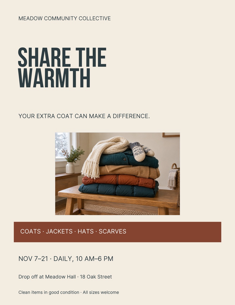Preview for Share The Warmth Letter Flyer Template