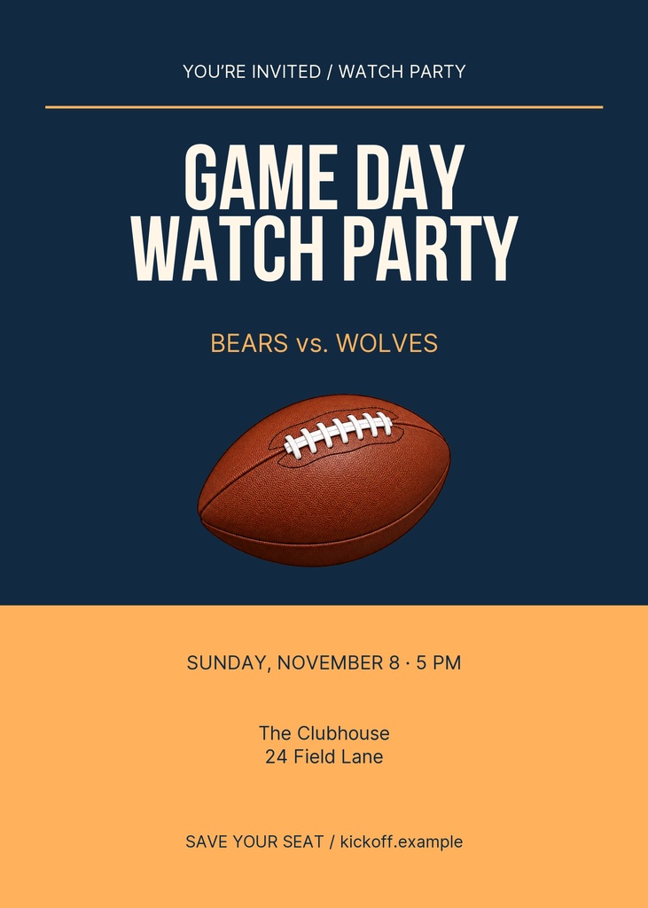 Preview for Kickoff Together 5 × 7 Invitation Template