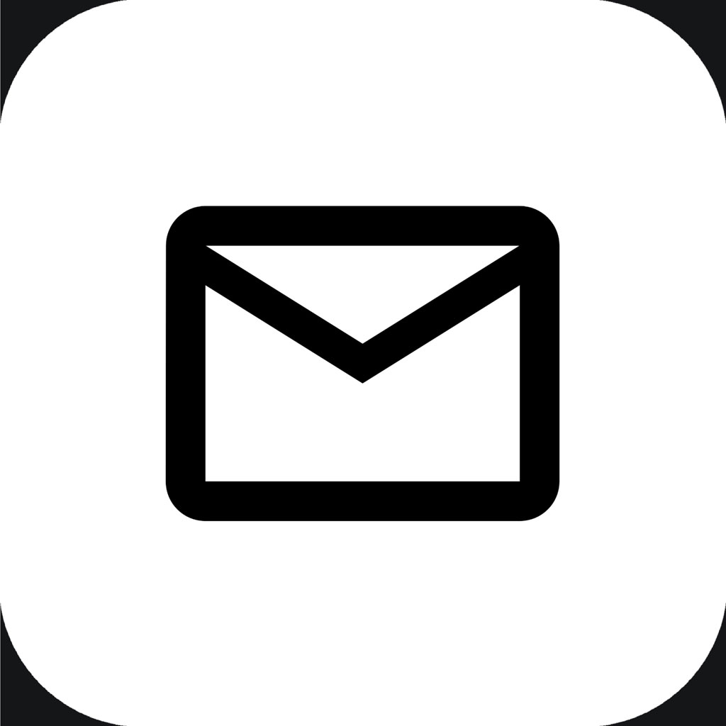 Black and white email icon