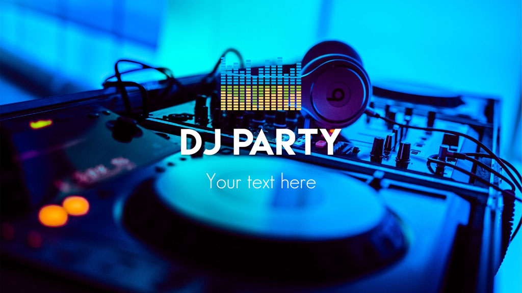 DJ party setup with controller and headphones