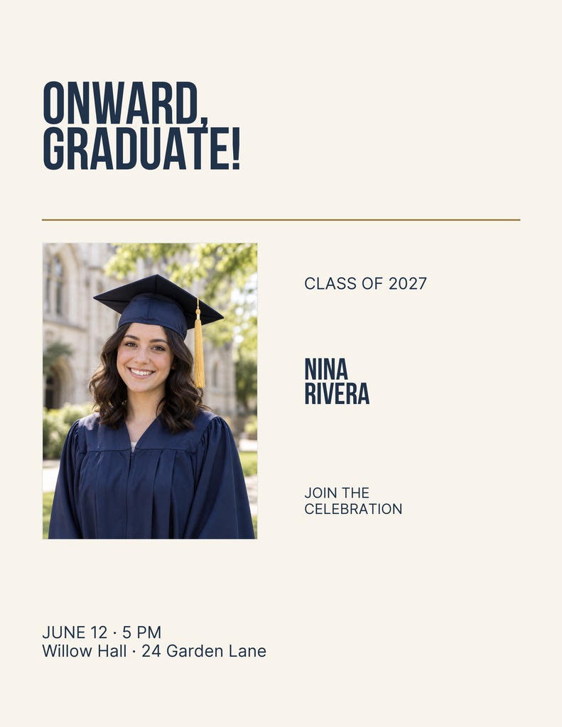 Preview for Onward Graduate Letter Flyer Template