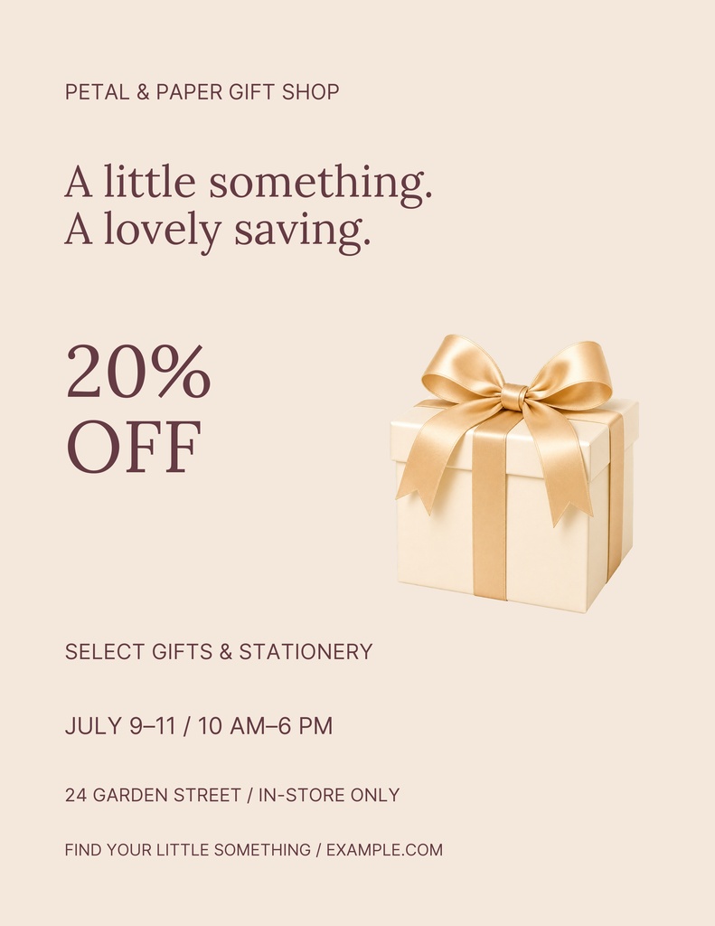 Preview for Petal & Paper Gift Shop Letter Flyer Template