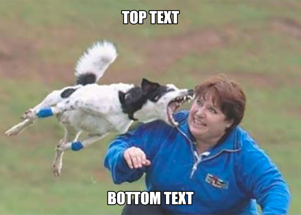 Woman in blue jacket with dog biting her clothing