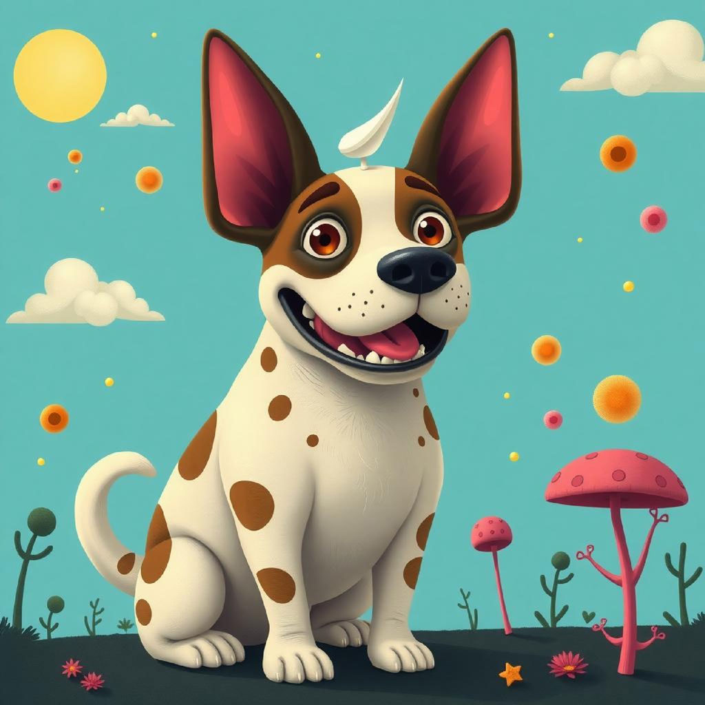 Cartoon girl in a fantasy setting with pink buildings and balloons