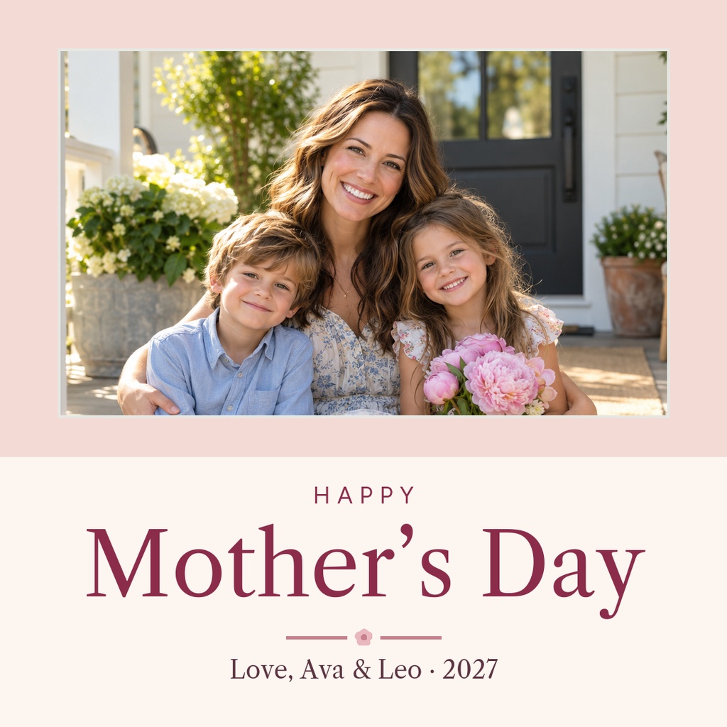 Preview for Happy Mother's Day With Love Square Post Template