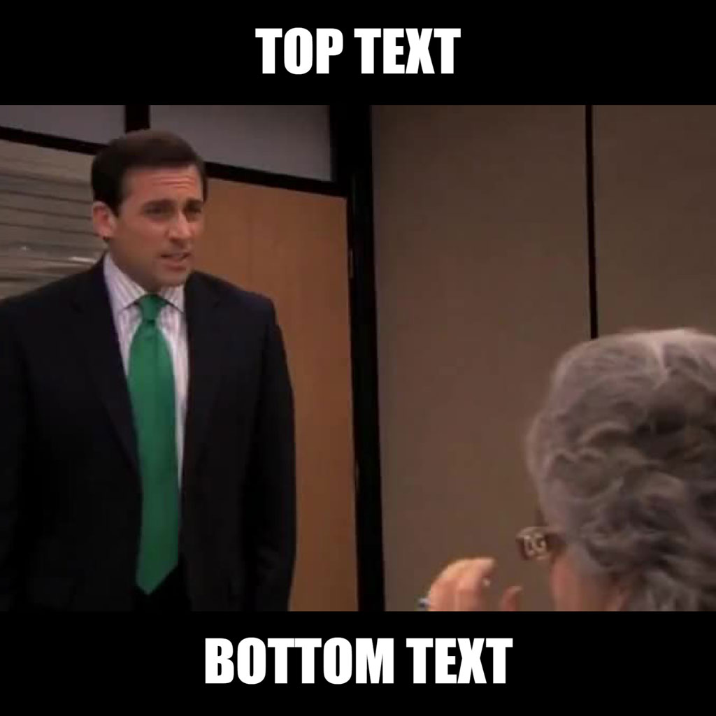 Man in a black suit and green tie looking at an older person with a surprised expression